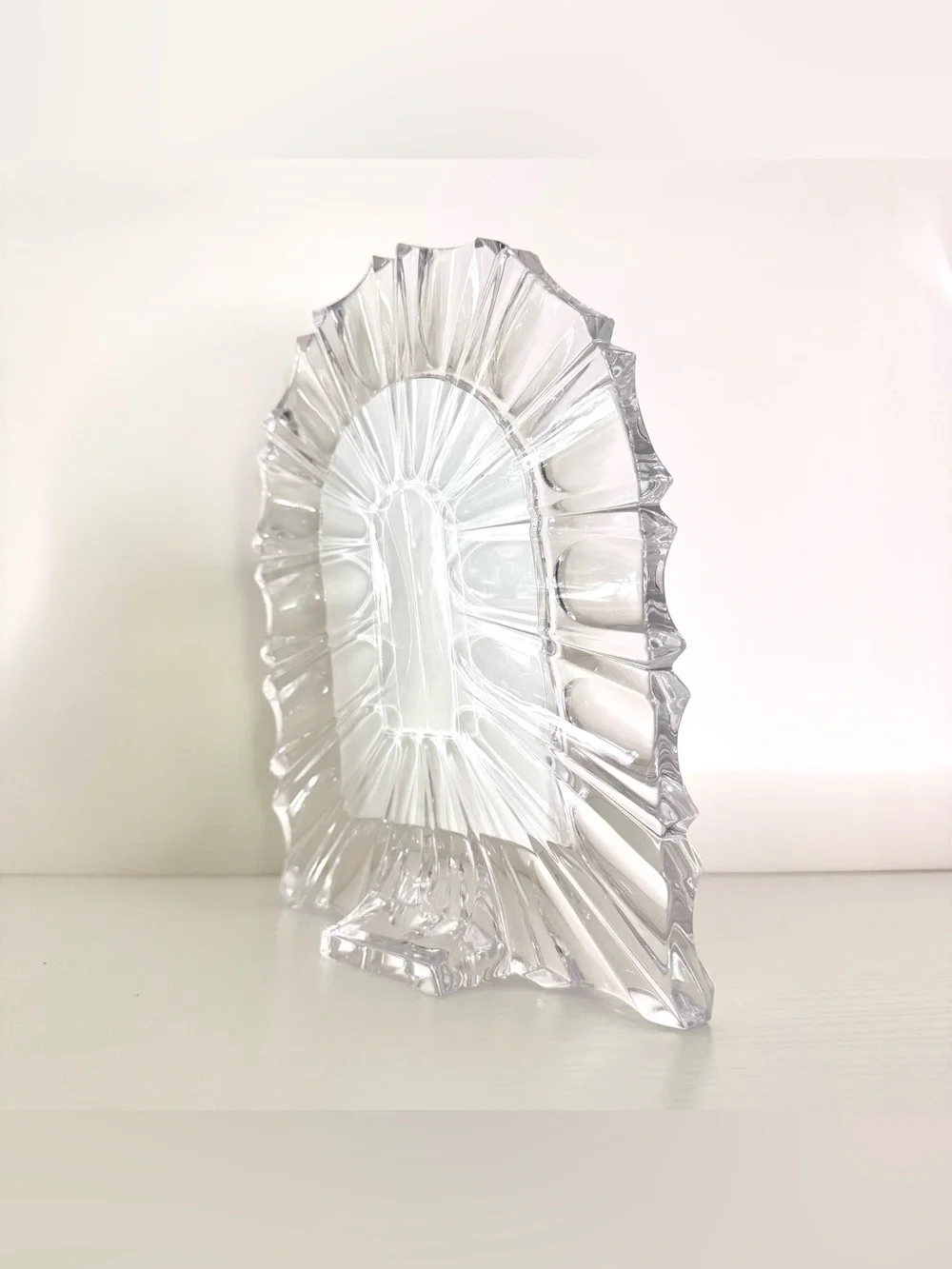 Vintage Mikasa Monarch Crystal Picture Frame / Arched Cathedral Glass Photo Fram